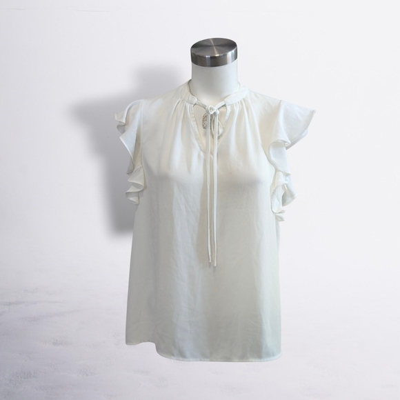 Nordstrom Tops - Nordstrom Cream Ruffle Sleeve Blouse